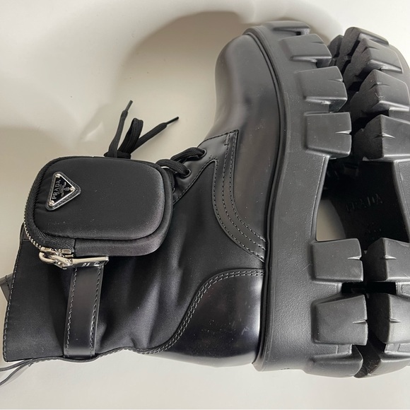 Prada Monolith brushed leather and nylon boots - Picture 10 of 15